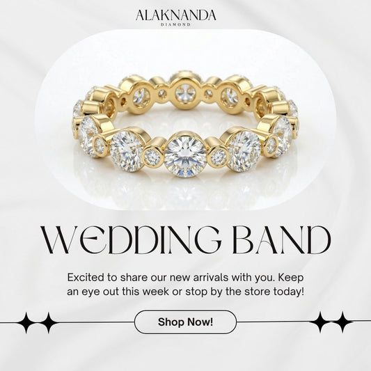 Elegant Diamond Wedding Band from Alaknanda New Arrival Collection