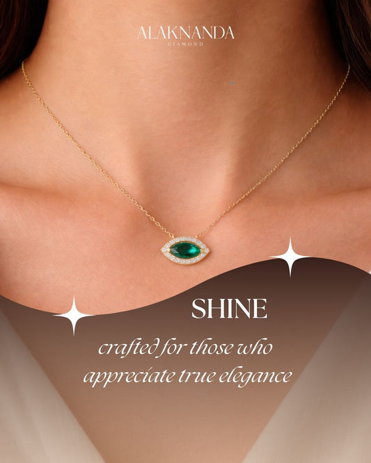 Elegant Emerald Diamond Pendant Necklace Featuring Timeless Design Sparkling Craftsmanship Luxury Jewelry for Sophisticated Style and Everyday Graceful Shine
