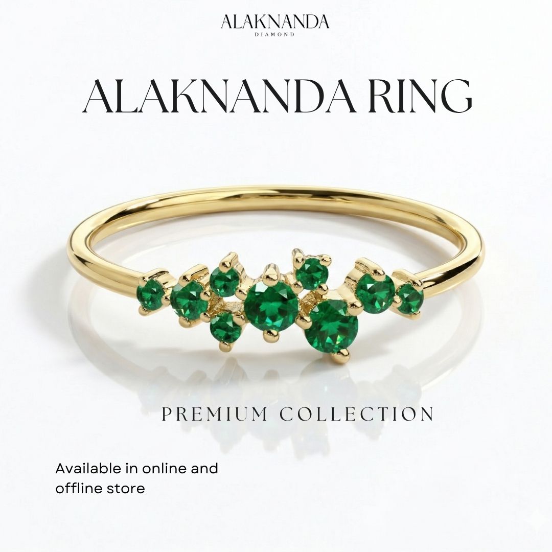 Elegant Emerald Diamond Ring from Alaknanda Premium Jewelry Collection