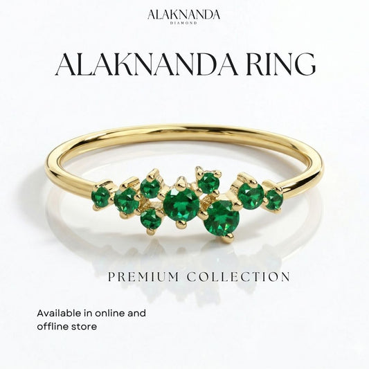 Elegant Emerald Diamond Ring from Alaknanda Premium Jewelry Collection
