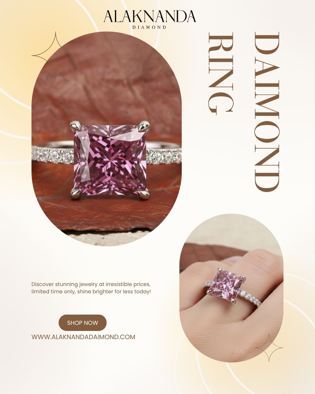 Elegant Pink Diamond Ring by Alaknanda Diamond Sparkling Luxury Engagement Jewelry Timeless Beauty Crafted for Love and Special Moments Forever