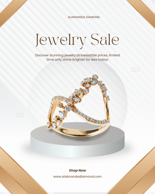 Golden Radiance Diamond Ring – Modern Artistry Meets Sparkling Brilliance in a Statement of Pure Sophistication