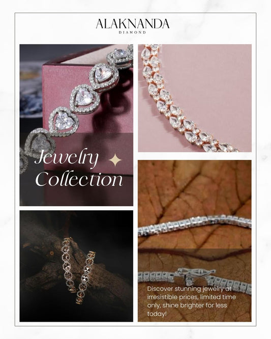 Alaknanda Diamond Jewelry Collection Featuring Elegant Heart Bracelets, Tennis Chains, Luxury Designs, and Brilliant Sparkle for Timeless Style and Every Occasion