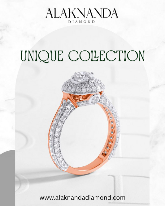 Exquisite Halo Diamond Ring – Rose and White Gold Masterpiece of Brilliance, Detail, and Lasting Elegance