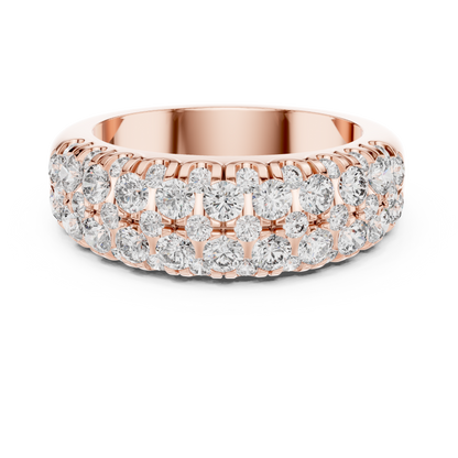 Multi Row Pave Round Lab Grown Diamond Wedding Band