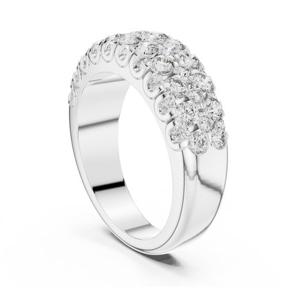 Multi Row Pave Round Lab Grown Diamond Wedding Band