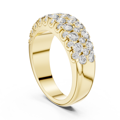 Multi Row Pave Round Lab Grown Diamond Wedding Band