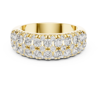 Multi Row Pave Round Lab Grown Diamond Wedding Band