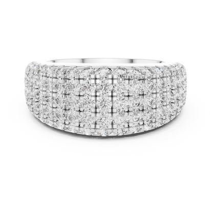 Five Row Pave Round Lab Grown Diamond Wedding Band