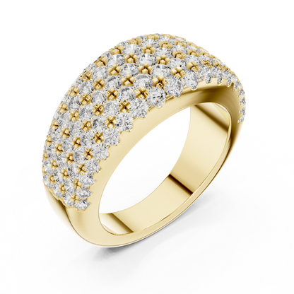 Five Row Pave Round Lab Grown Diamond Wedding Band