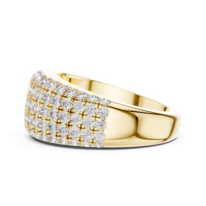 Five Row Pave Round Lab Grown Diamond Wedding Band