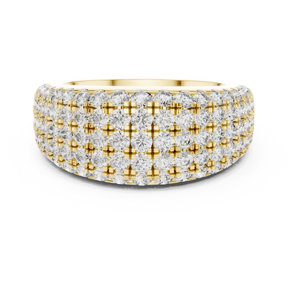 Five Row Pave Round Lab Grown Diamond Wedding Band