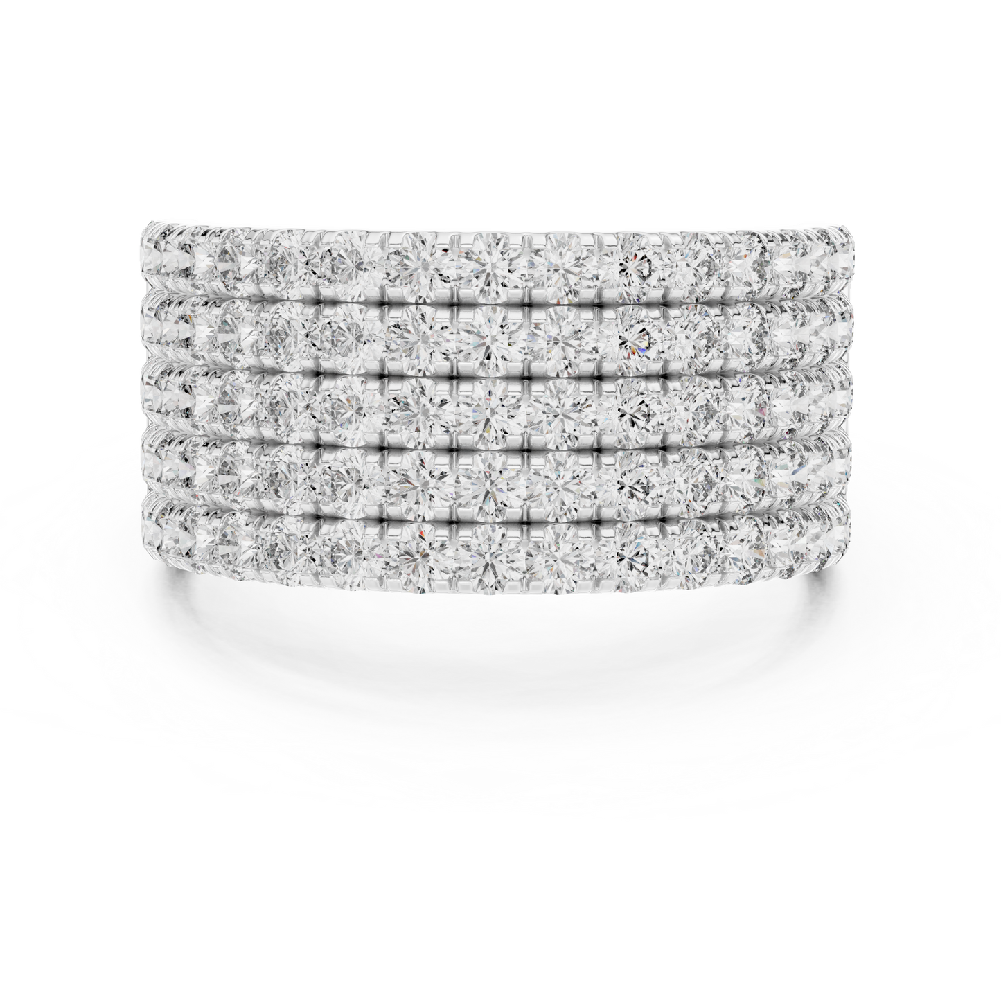 Yellow Gold Wide Pave Round Lab Grown Diamond Wedding Band