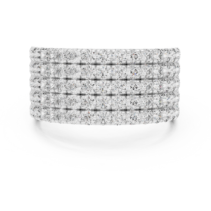 Yellow Gold Wide Pave Round Lab Grown Diamond Wedding Band