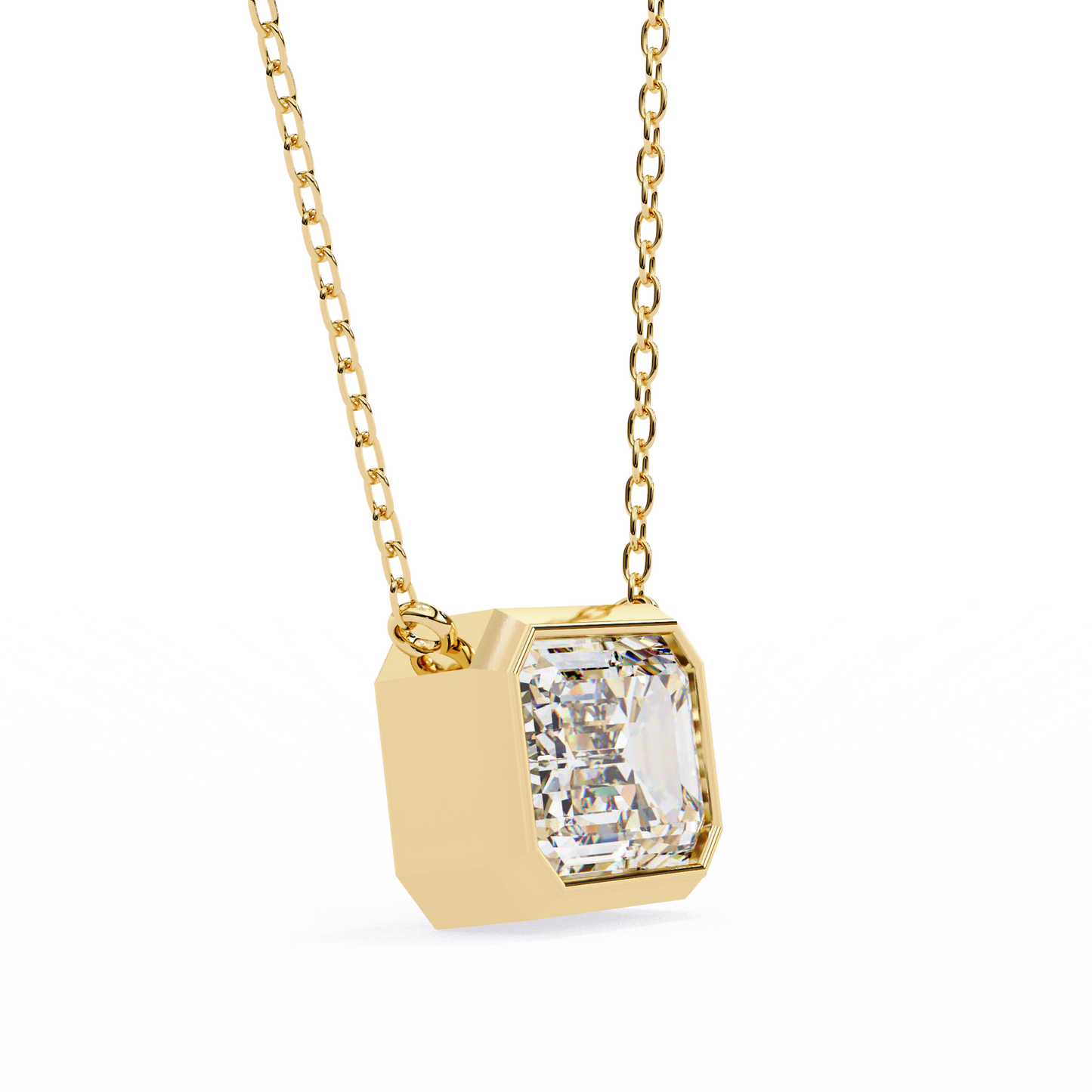 2.05 CT Emerald Cut Lab Grown Diamond Bezel Pendant