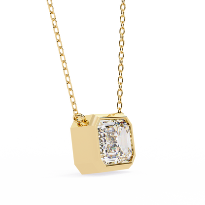 2.05 CT Emerald Cut Lab Grown Diamond Bezel Pendant