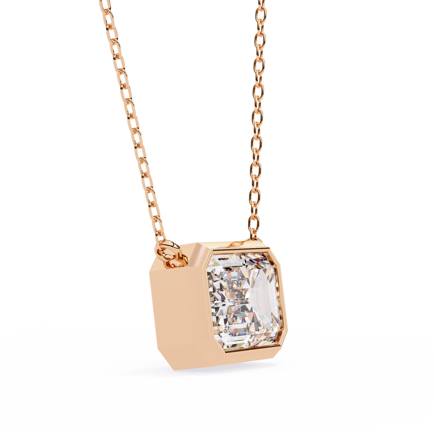 2.05 CT Emerald Cut Lab Grown Diamond Bezel Pendant