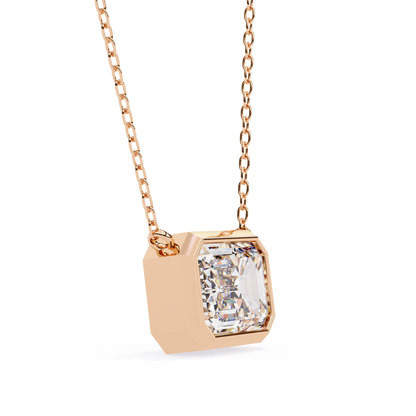 2.05 CT Emerald Cut Lab Grown Diamond Bezel Pendant