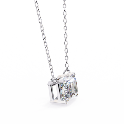 1.95 CT Radiant Cut Lab Grown Diamond Four Prong Pendant