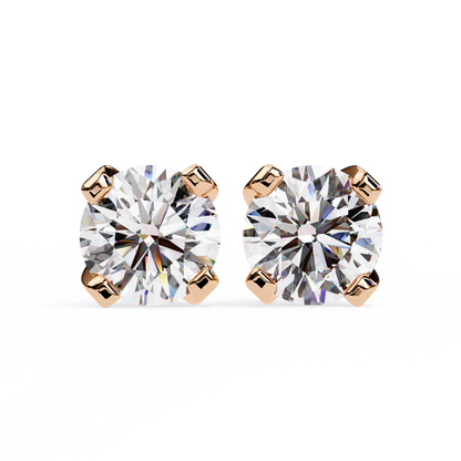 1.29 Ct Round Cut Lab Grown Diamond White Gold Stud Earring