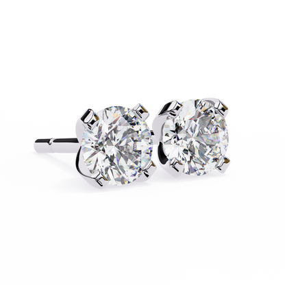 1.29 Ct Round Cut Lab Grown Diamond White Gold Stud Earring