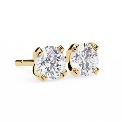 1.29 Ct Round Cut Lab Grown Diamond White Gold Stud Earring