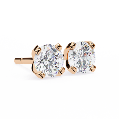 1.29 Ct Round Cut Lab Grown Diamond White Gold Stud Earring