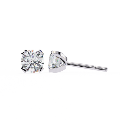 1.29 Ct Round Cut Lab Grown Diamond White Gold Stud Earring