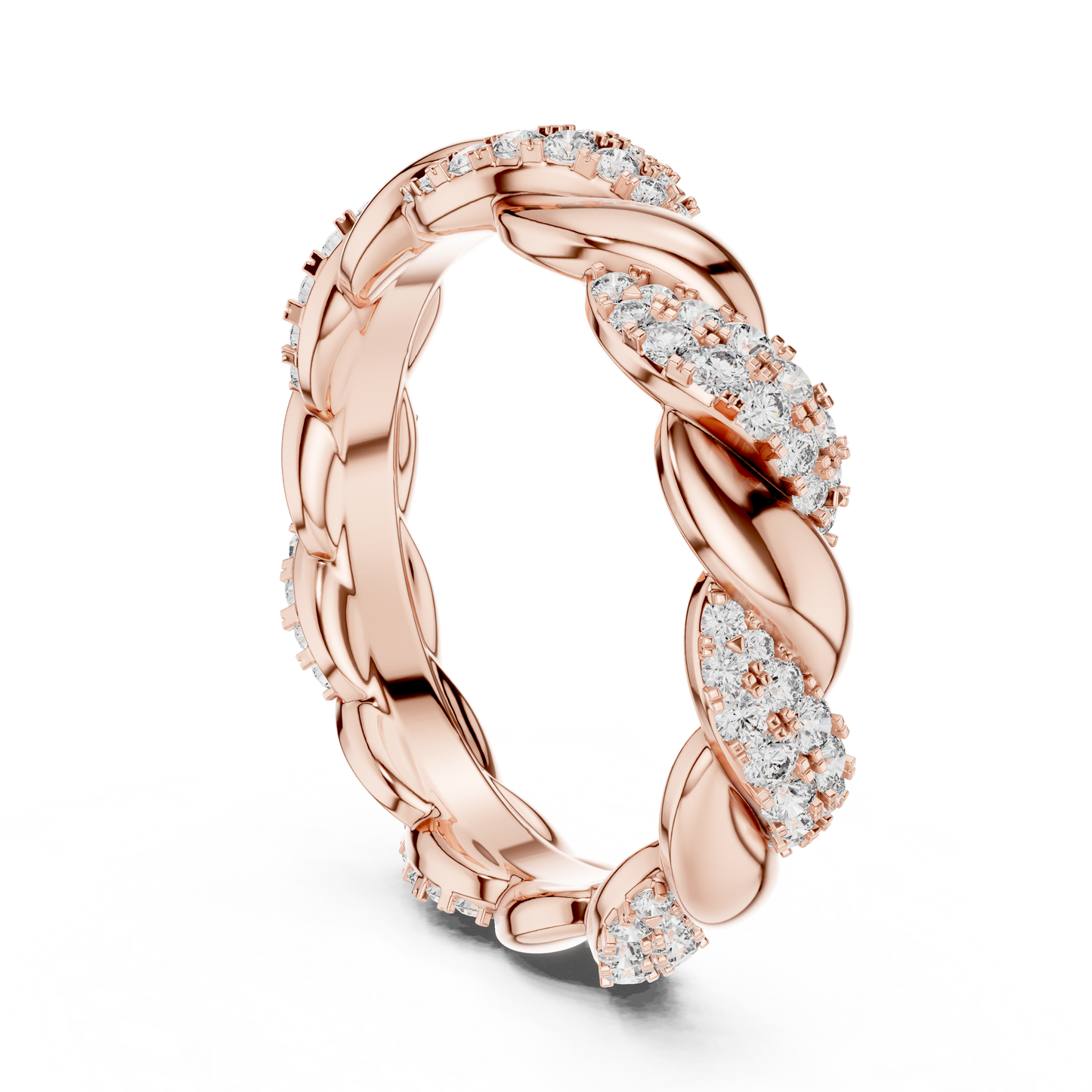 Round Lab Grown Diamond Twisted Eternity Band