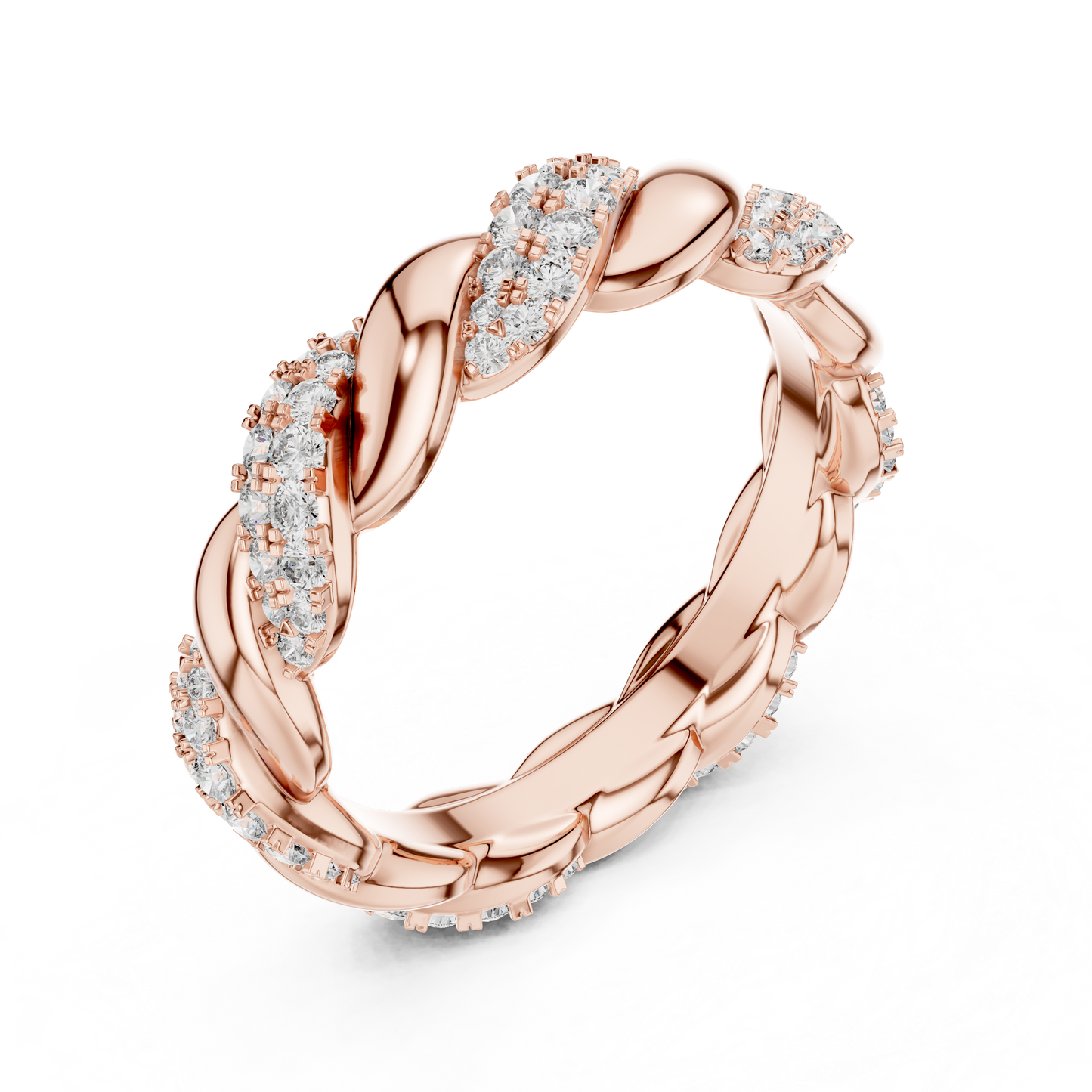 Round Lab Grown Diamond Twisted Eternity Band