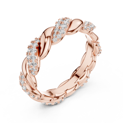 Round Lab Grown Diamond Twisted Eternity Band