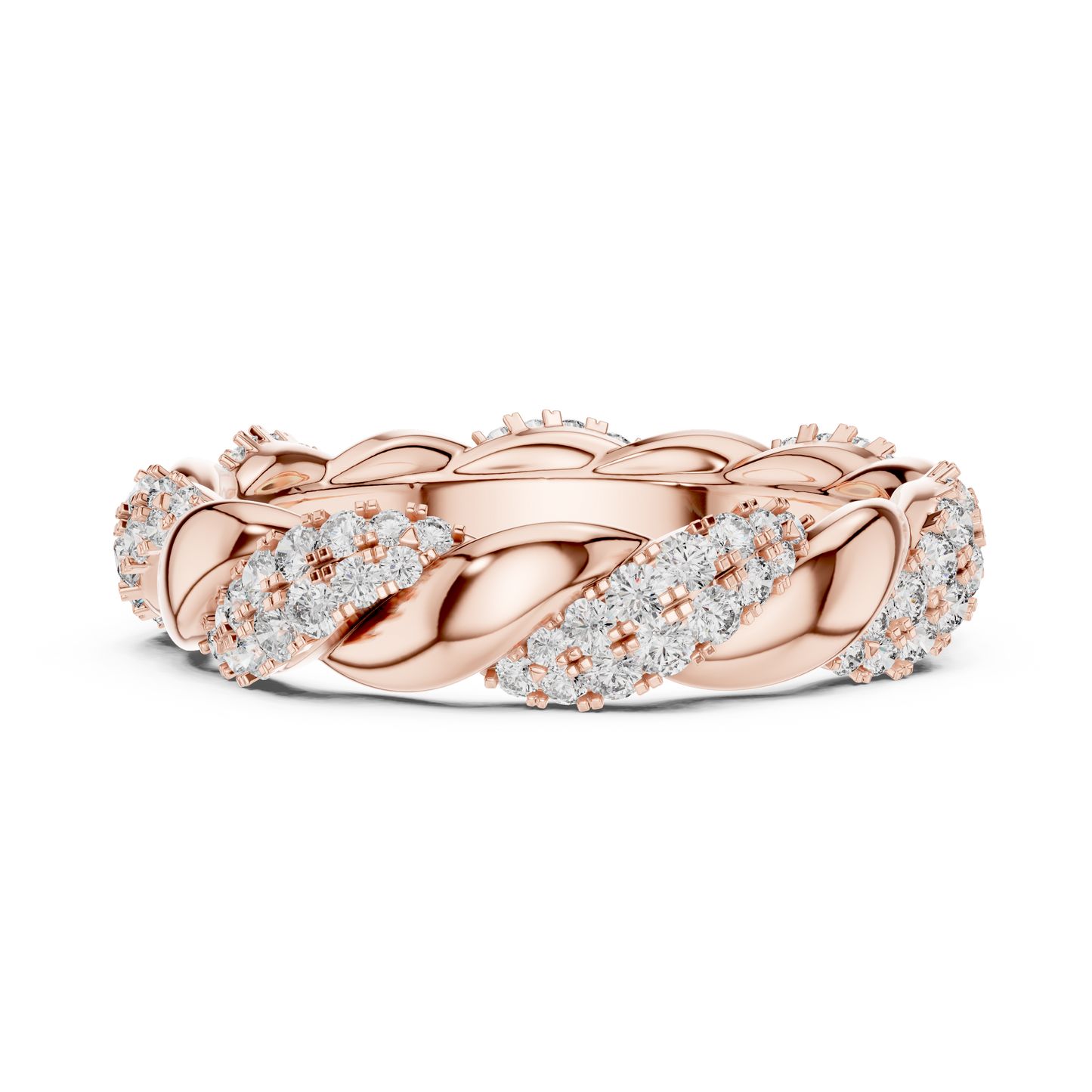 Round Lab Grown Diamond Twisted Eternity Band