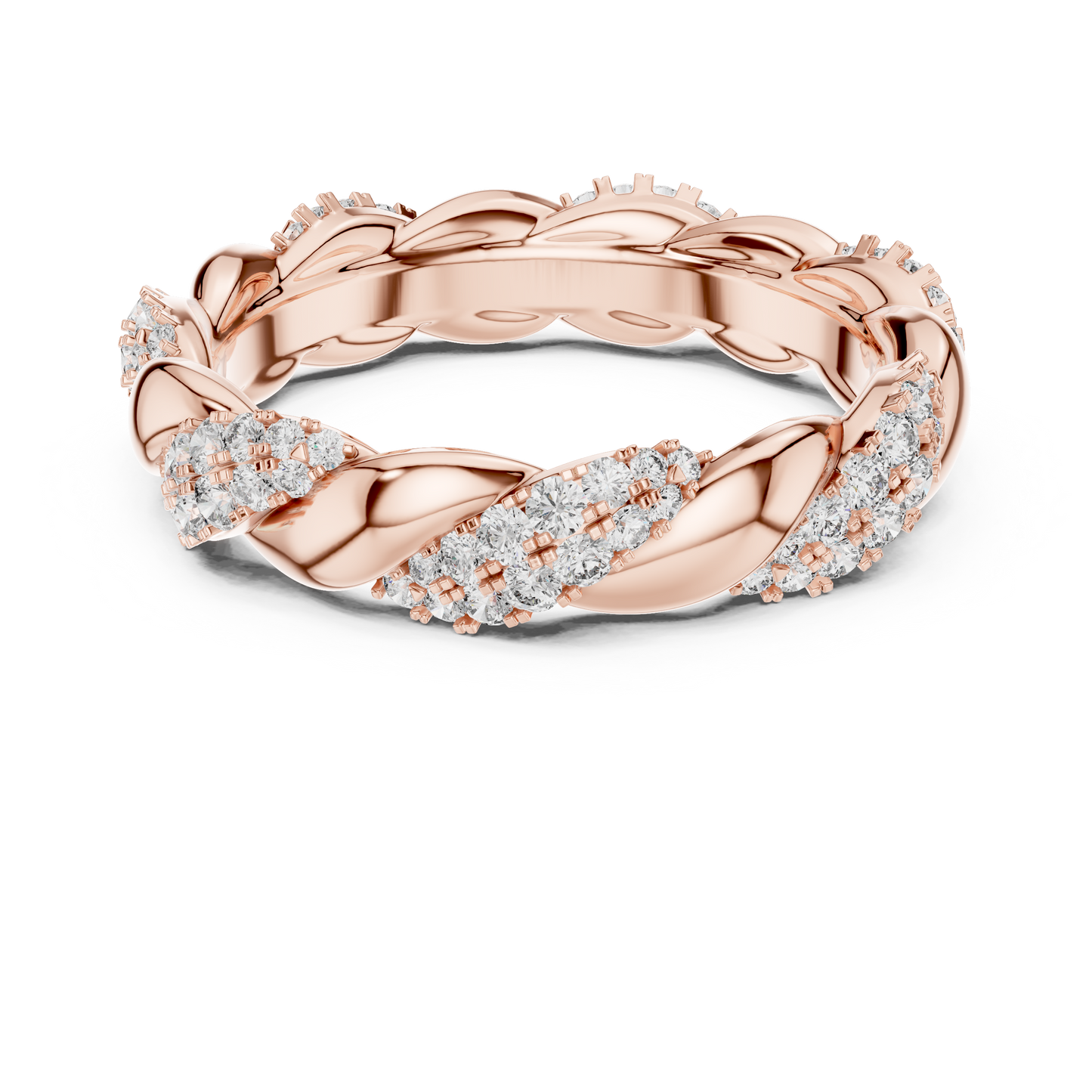 Round Lab Grown Diamond Twisted Eternity Band