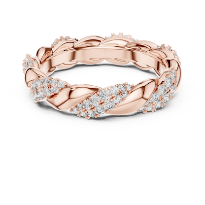 Round Lab Grown Diamond Twisted Eternity Band