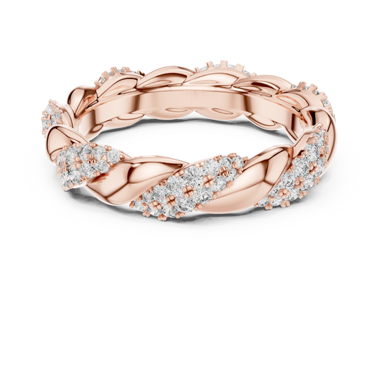 Round Lab Grown Diamond Twisted Eternity Band