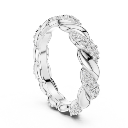 Round Lab Grown Diamond Twisted Eternity Band