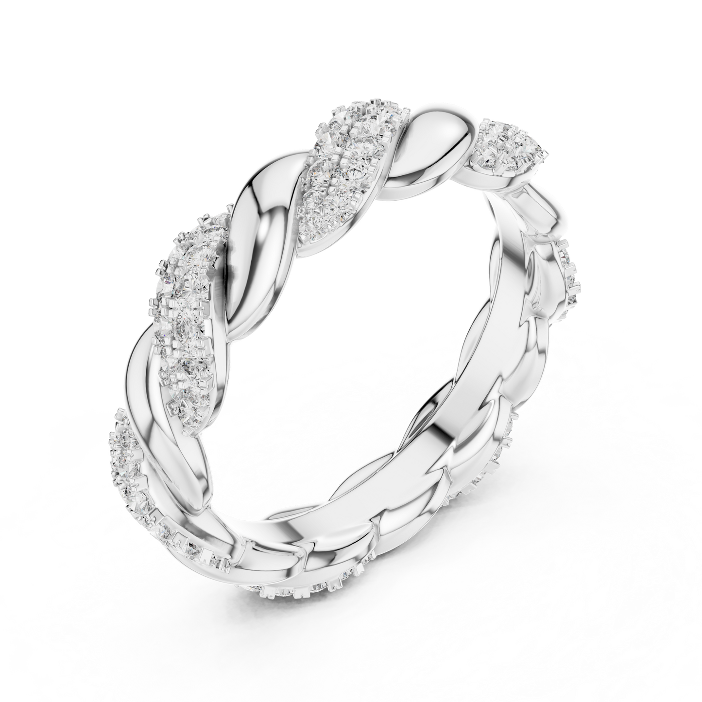 Round Lab Grown Diamond Twisted Eternity Band