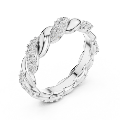 Round Lab Grown Diamond Twisted Eternity Band