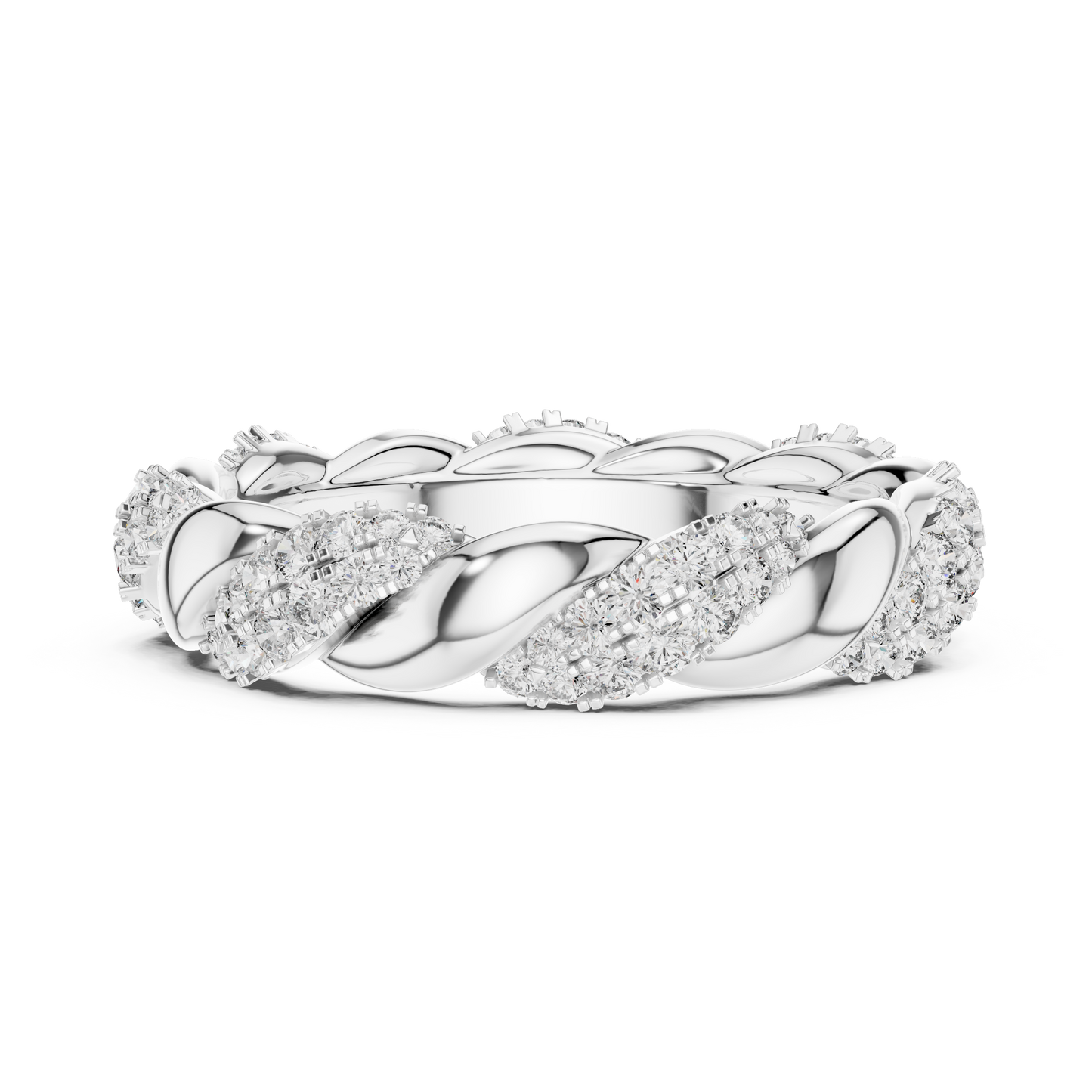 Round Lab Grown Diamond Twisted Eternity Band