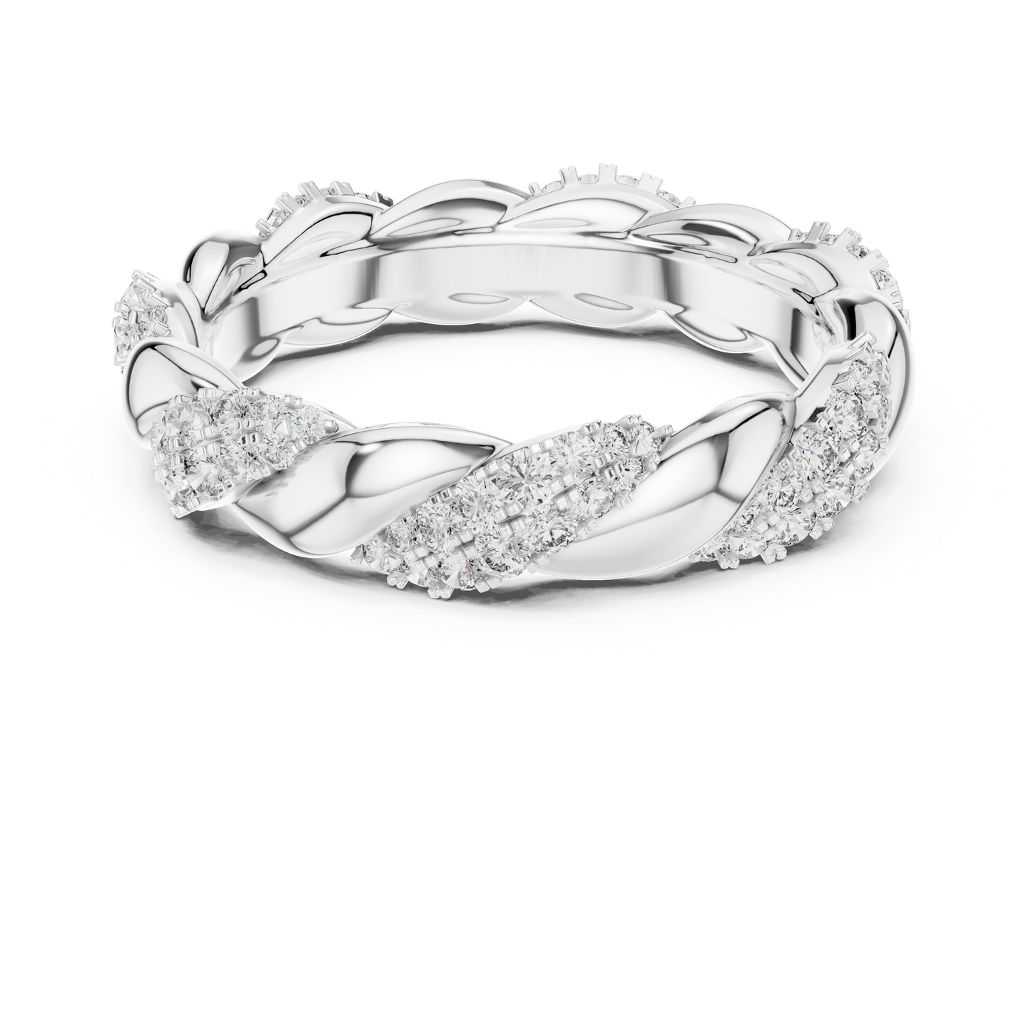 Round Lab Grown Diamond Twisted Eternity Band