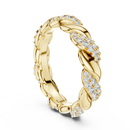 Round Lab Grown Diamond Twisted Eternity Band