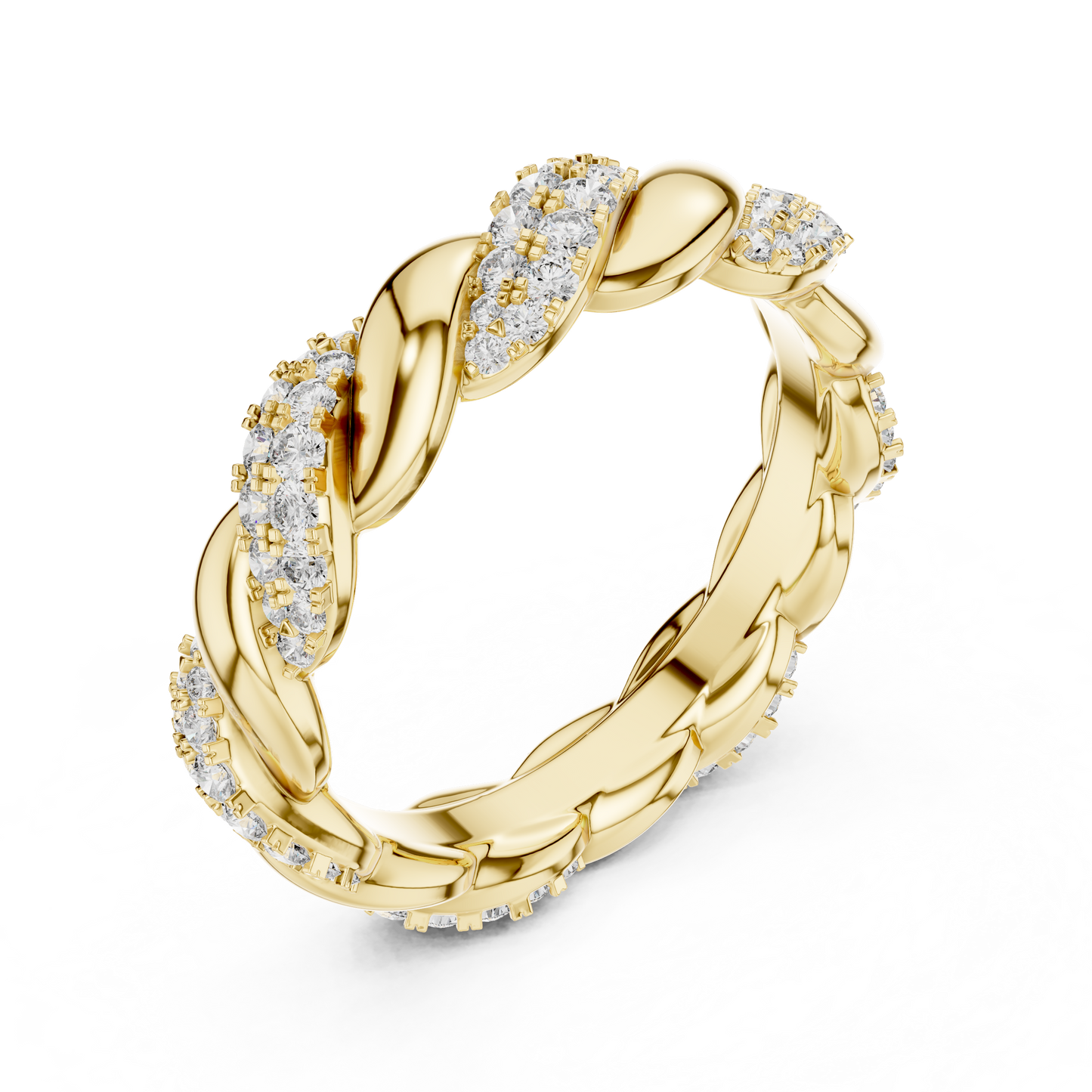 Round Lab Grown Diamond Twisted Eternity Band