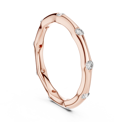 Minimalist Wavy Lab Grown Diamond Band