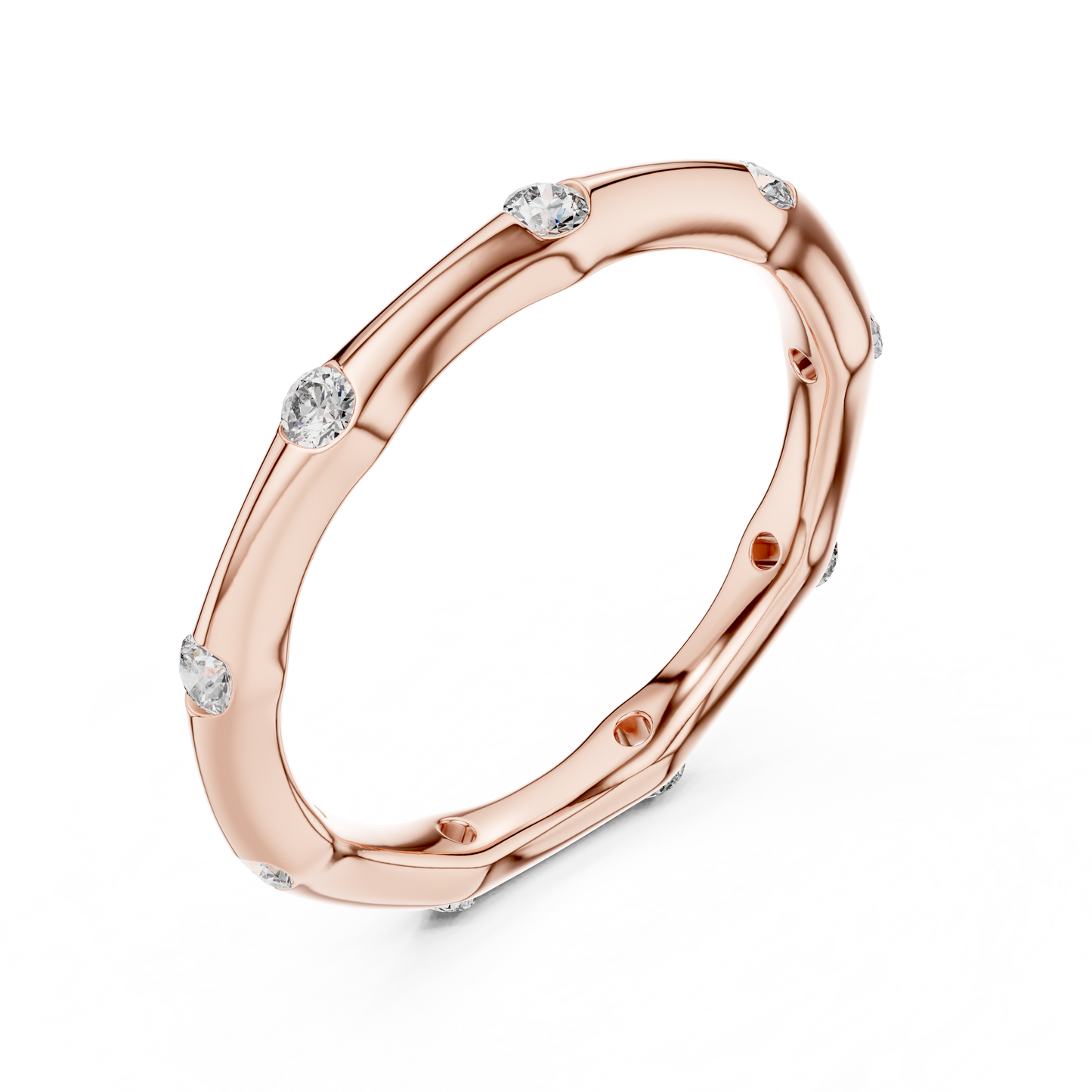 Minimalist Wavy Lab Grown Diamond Band