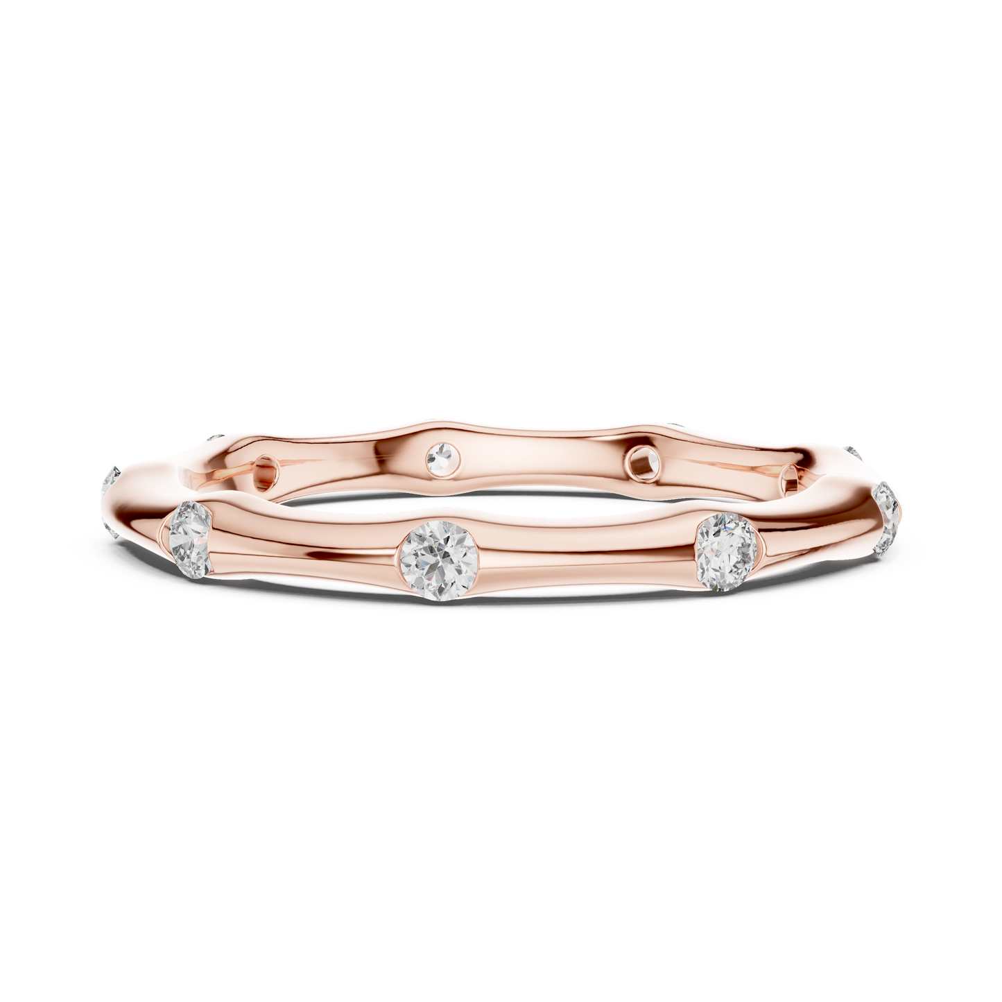 Minimalist Wavy Lab Grown Diamond Band