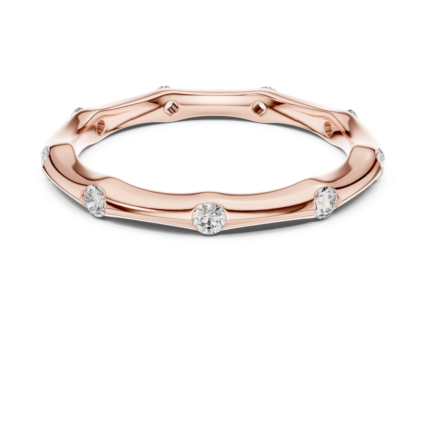 Minimalist Wavy Lab Grown Diamond Band
