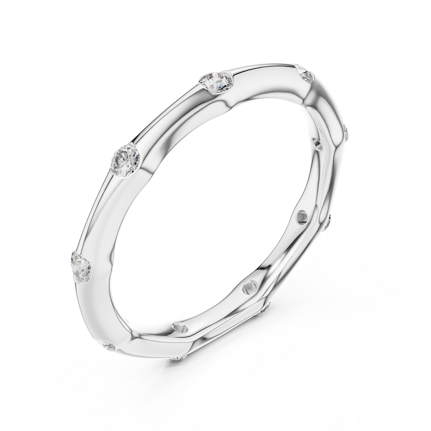 Minimalist Wavy Lab Grown Diamond Band