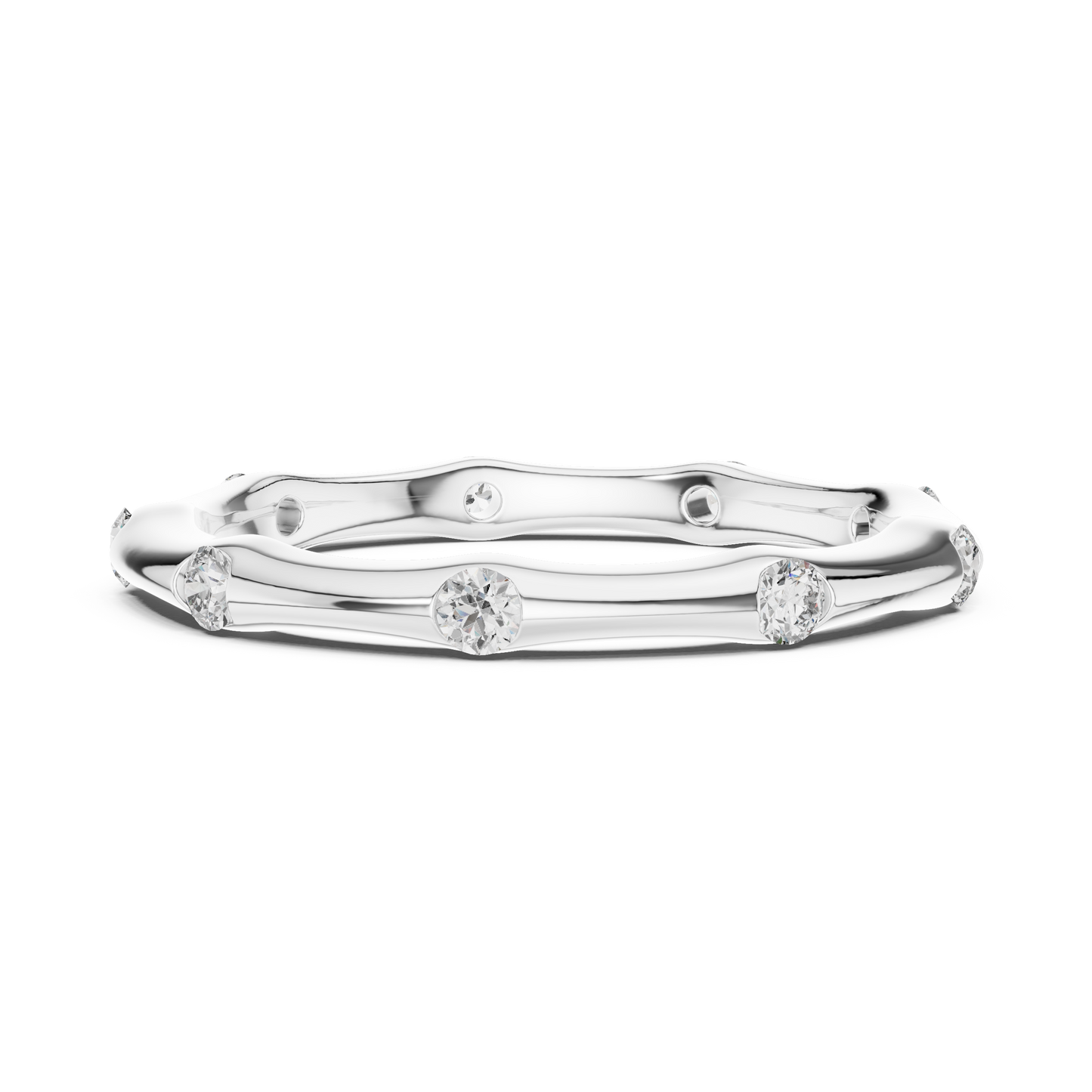 Minimalist Wavy Lab Grown Diamond Band
