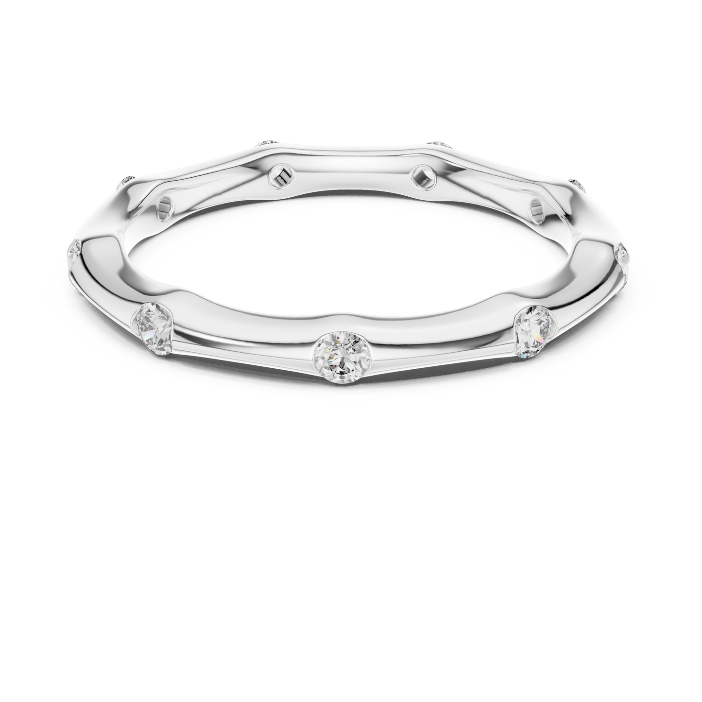 Minimalist Wavy Lab Grown Diamond Band