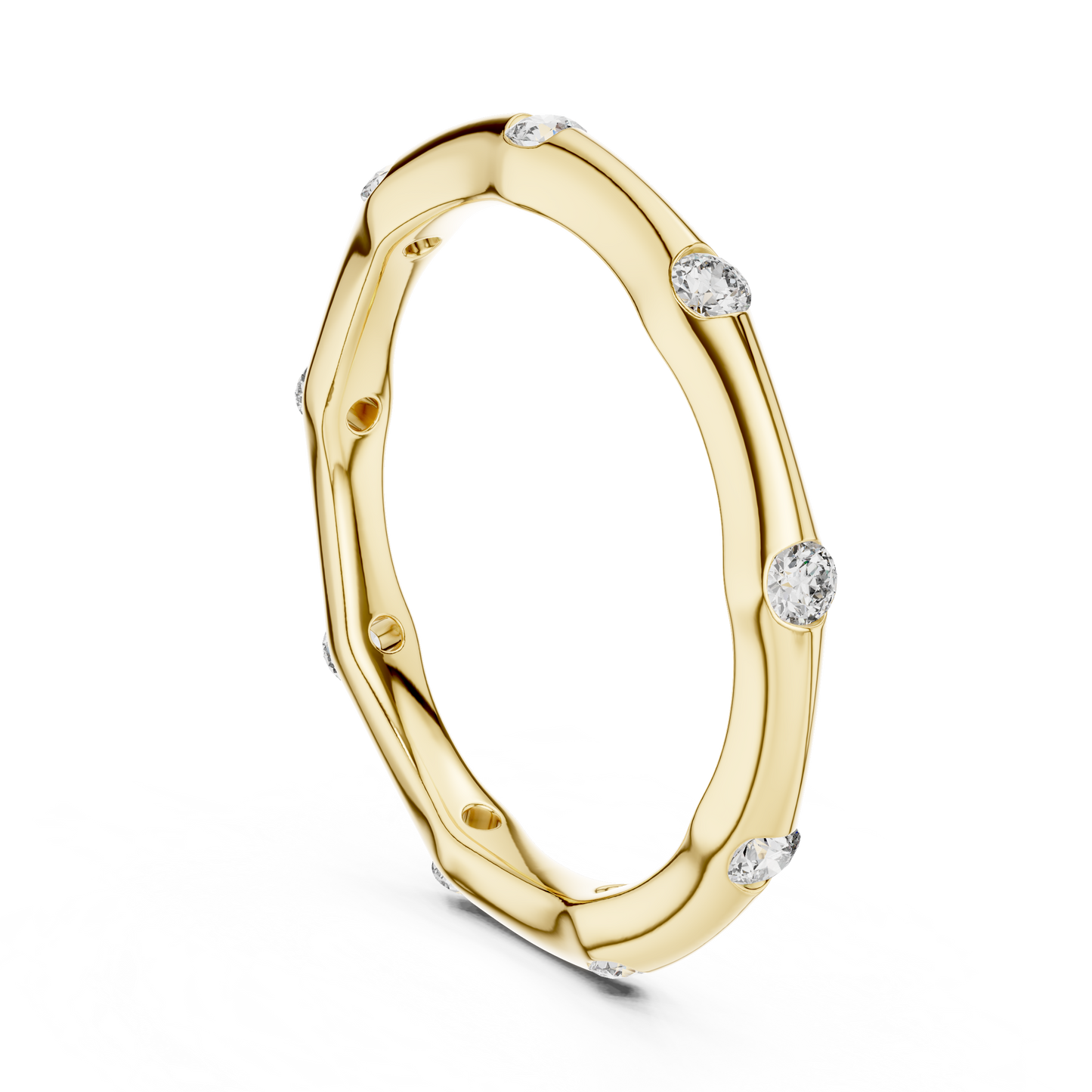 Minimalist Wavy Lab Grown Diamond Band